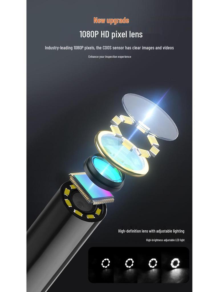 HD IPS Screen Visual Endoscope for Industrial, Auto Repair, Engine Carbon Detection