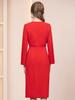 Zhi Li's Red Rhinestone Embellished High-Waisted Midi Dress for Special Occasions - Spring 2026 Arrival