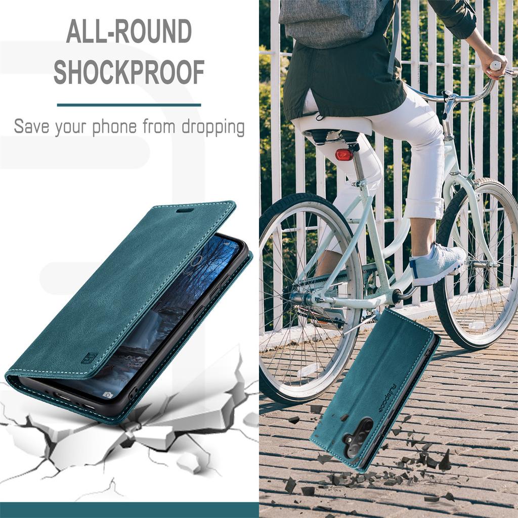 Premium Vintage Leather Wallet Case for Samsung Galaxy A56 - RFID Protection Flip Cover with Card Slots, Shockproof Retro Style (4 Colors)