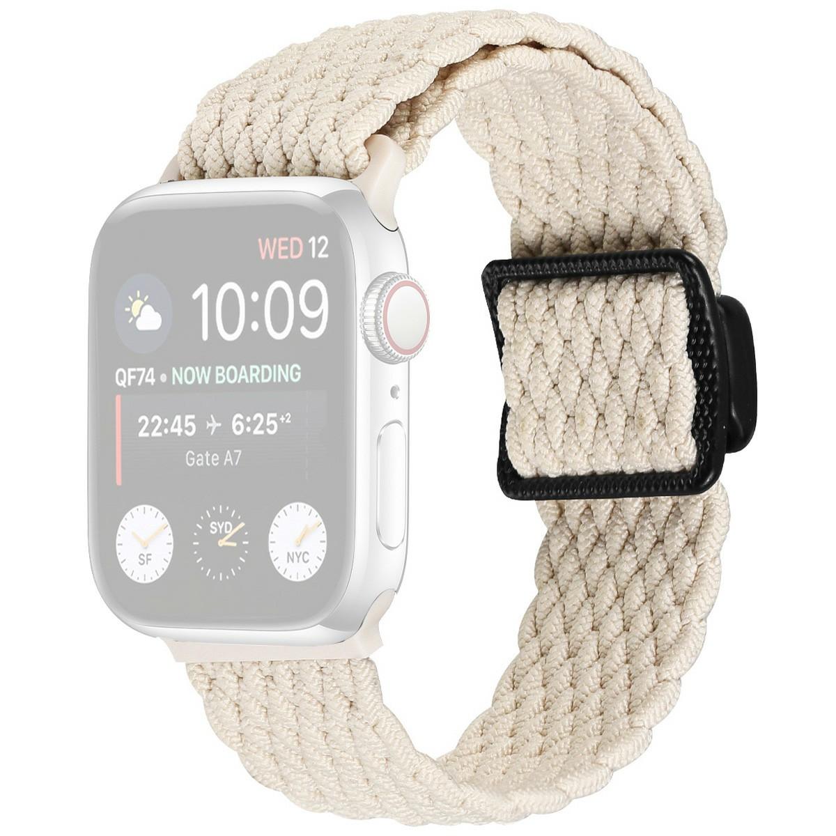 

Elastic Braided Strap for Apple Watch Series 10 9 8 7 SE 6 5 4 3 2 1 42mm 41mm 40mm 38mm Magnetic Nylon Watch Band Starlight