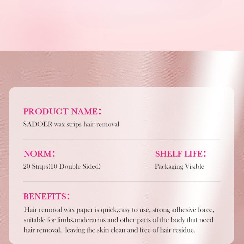 Plant Double-sided Hair Removal Wax Paper SADOER Armpit Hair Leg Hair Body Hair Removal Cream