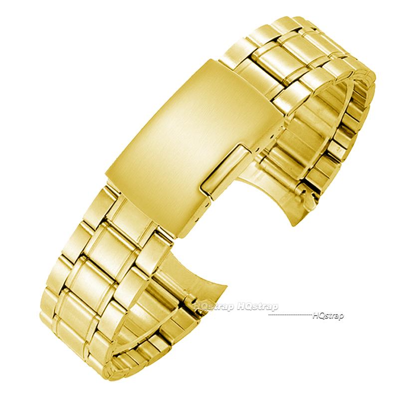 

Curved End Bracelet for Rolex Stainless Steel Watchband for Seiko 20 22mm Replacement Watchband Men Women Wrist Strap Accessory 22mm&no logo золотий