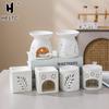 White Ceramic Incense Burner Candle Essential Oil Aromatherapy Diffuser Hollow Heating Stove Middle East Home Decor Ornament