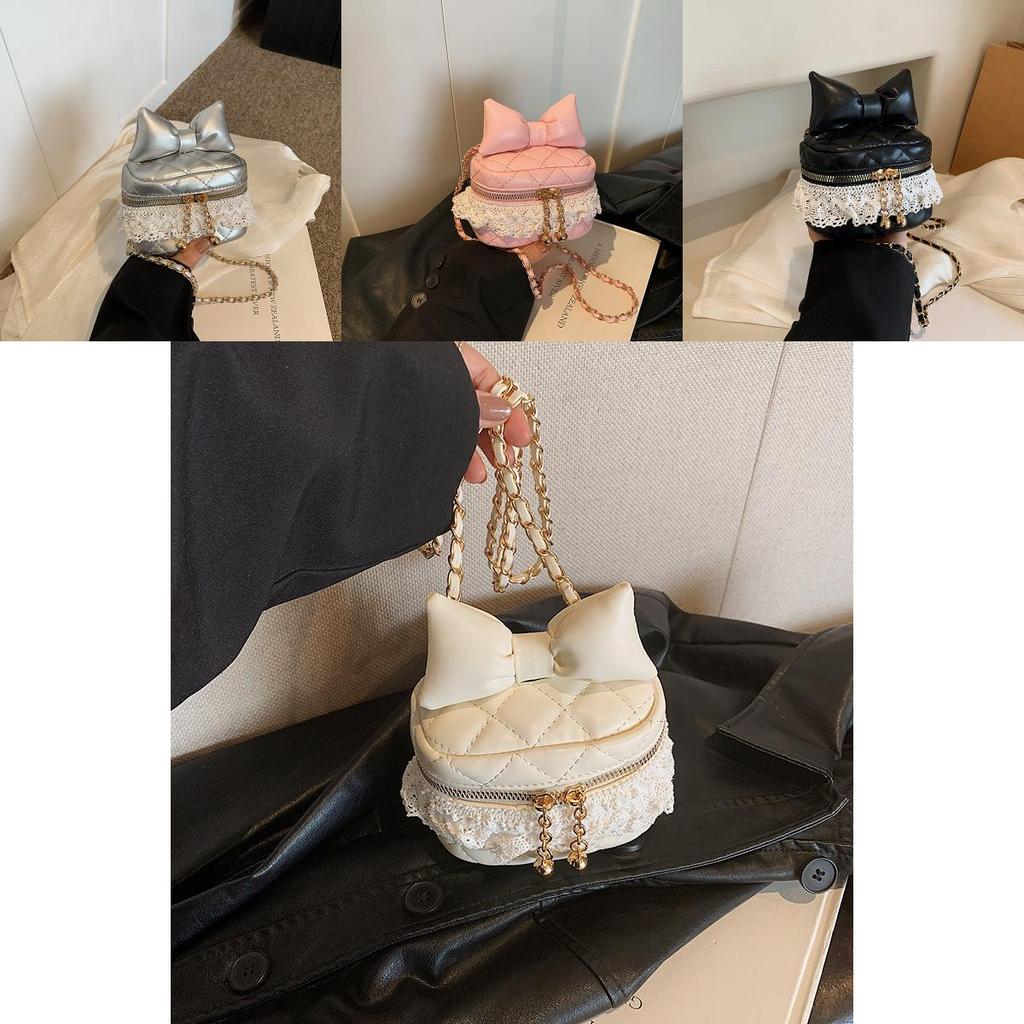 Adorable Mini Box Bag With Bowknots And Lace Chain Chic Style For Boys And Girls