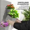 Wall-mounted Wooden Garden Planters with Trellis, Drainage Holes and 3 Planter Boxes for Patio, Grey