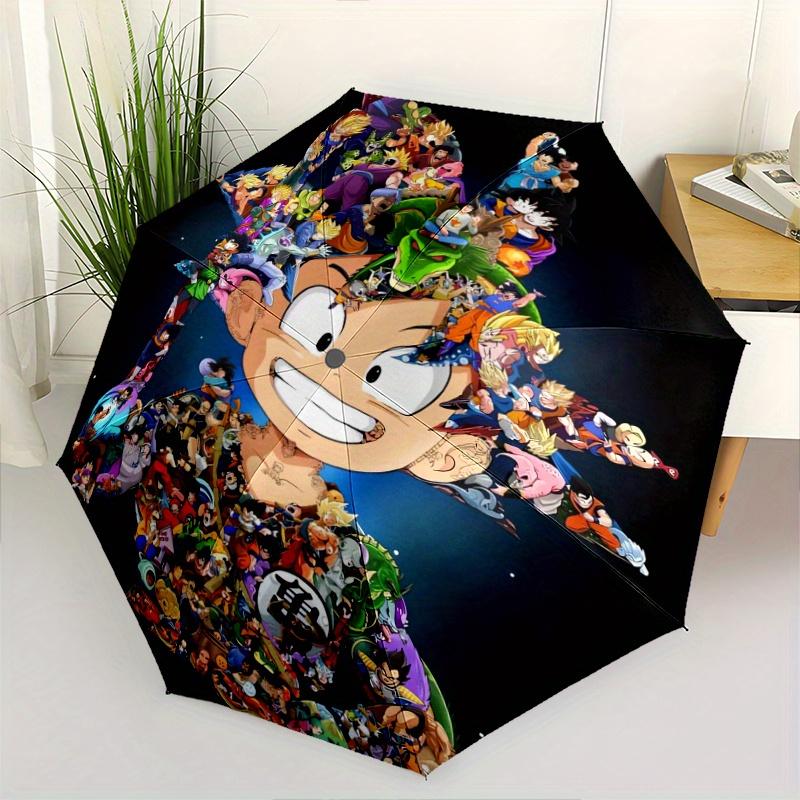 

Creative Son Goku Durable Cartoon Folding Umbrella, Portable 3-Fold Compact Umbrella for Men and Women, Suitable for Travel or Daily Use.C012