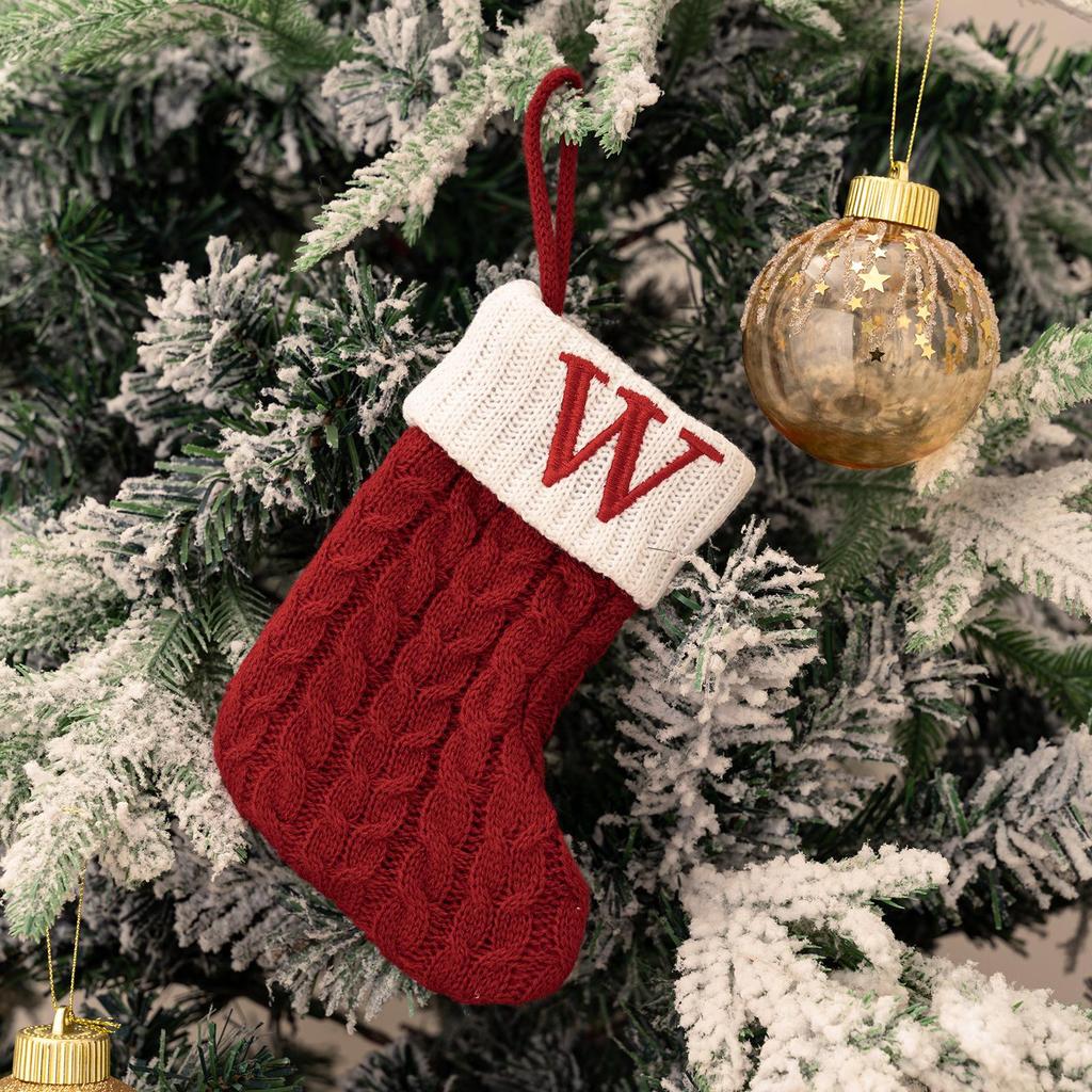 Cute Christmas Knitted Wool Stockings - Festive Tree Ornaments and Decorative Props