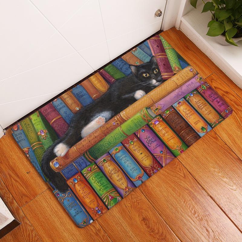 Cute Cat Rug Welcome Entry Mat Can Be Used for Bedrooms Kitchens Pets Dirt Resistant Durable Rugs Home Decoration Carpet Gift