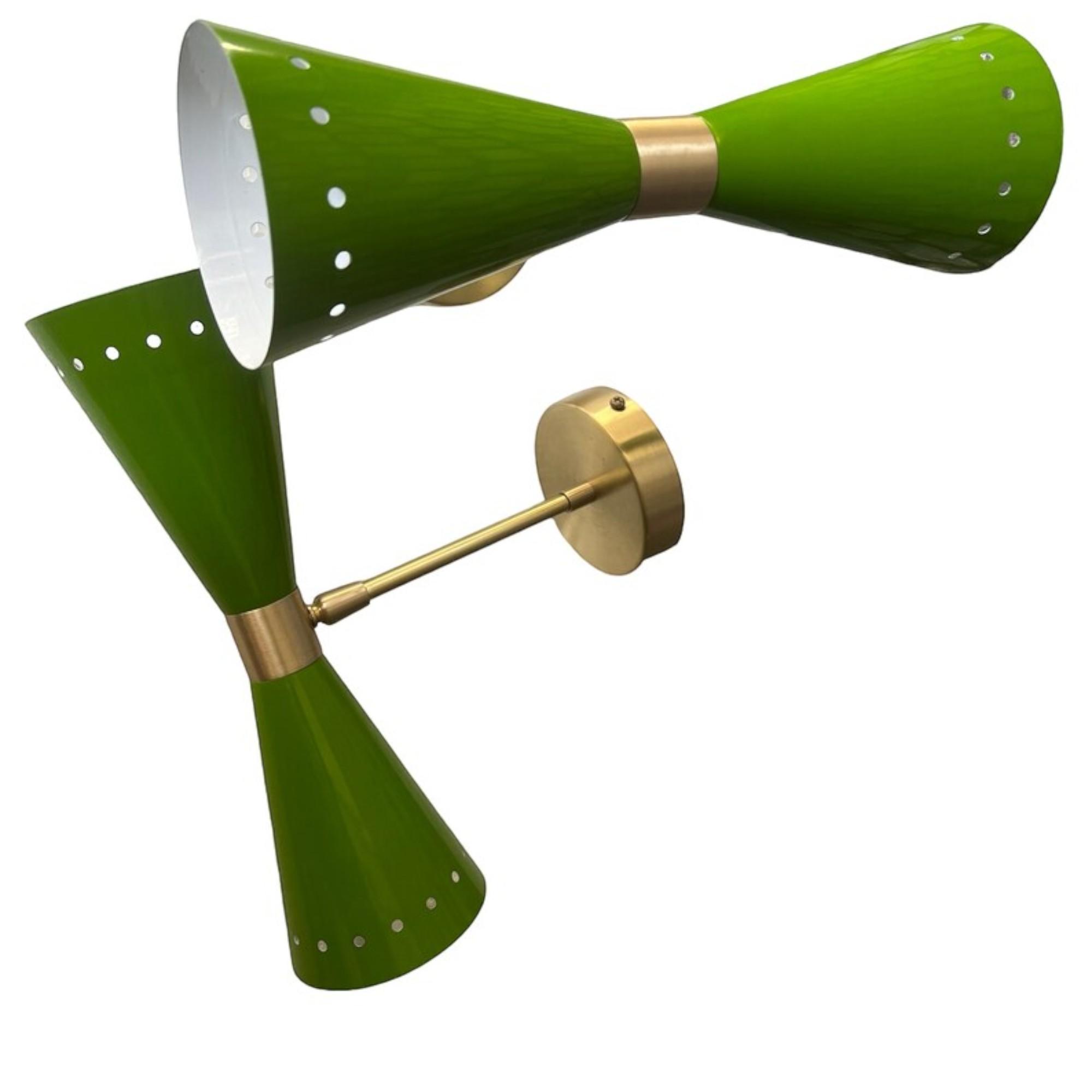 

Бра Diabolo зеленого цвета середины века, двойной светильник, настенный светильник в индустриальном стиле, домашний декор, современный настенный светильник