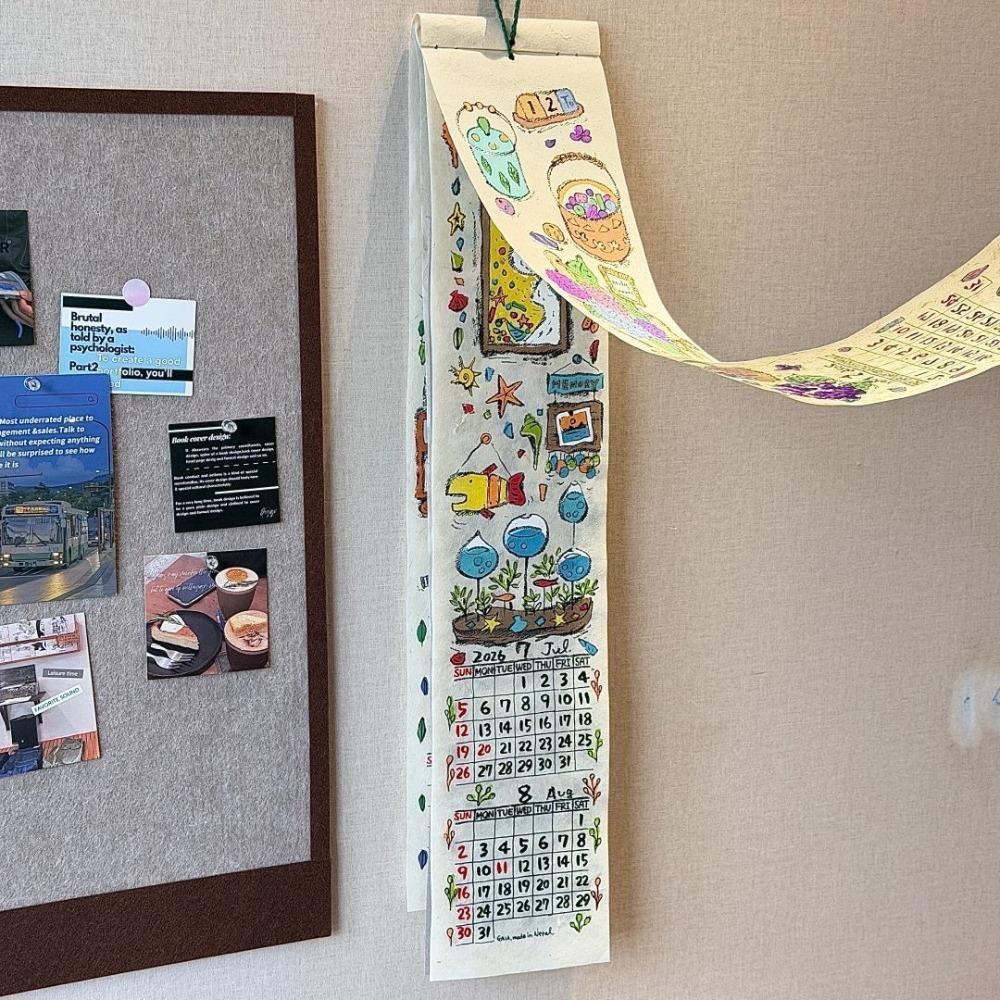 INS Цветочный Граффити Иллюстрация 2026 Календарь Перекидной Домашний Декор Орнамент Настенный Календарь Домашний Декор Календарь Дом