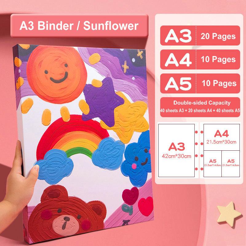 Portfolio Map A3 A4 A5 Documenten Organizer Kunst Tekenpapier Map 4-Rings Map PVC Pocket Bestand Map Voor Documenten