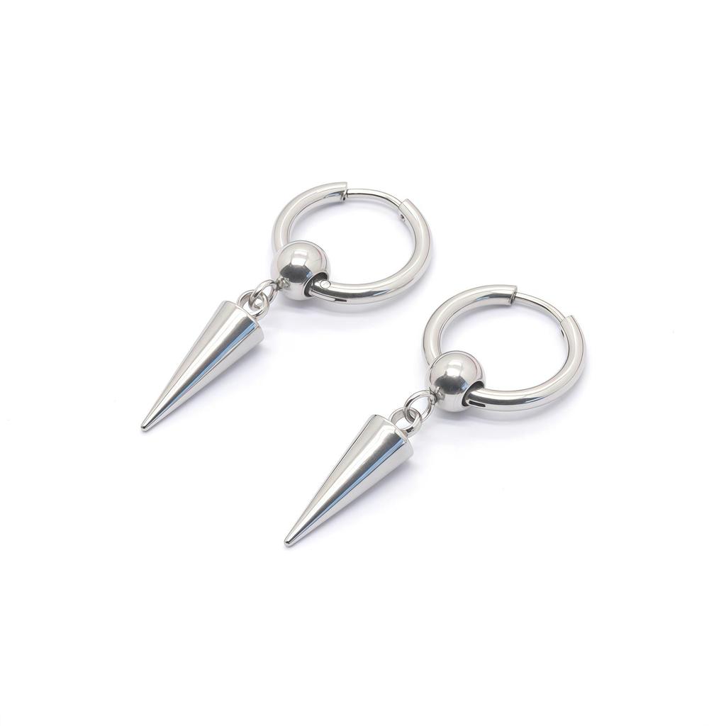 Unisex Minimalist Stainless Steel Cone Pendant Earrings