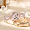 Leichter Luxus Zigeuner Damen Armbanduhr Quadratisch Leichter Luxus Voll Diamant Mittelalter Uhr High-End Damen Quarz Uhr