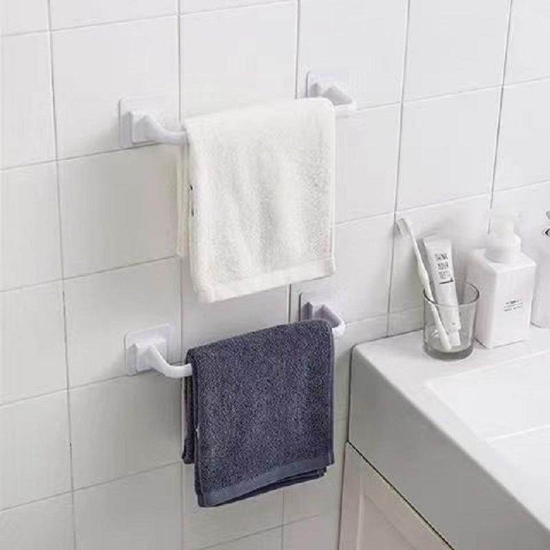 1pcs Simple Towel Bar, Towel Rack For Bathroom, Wall Mounted Towel Holder, Multifunctional Plastic Towel Rack, Bathroom Accessories