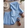 Women's Slim Fit Round Neck Sleeveless Vest & Wide Leg Shorts Set for Office or Casual Wear (2025 European & American Fashion)