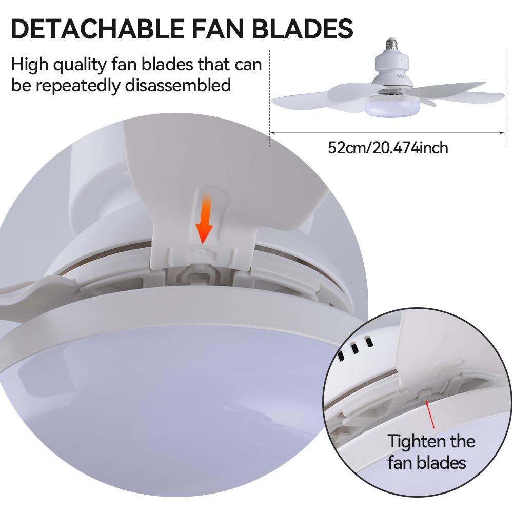 Modern LED Ceiling Fan Light E27 Remote Control 3 Colors Changeable Indoor Home Decoration Bedroom LED Fan Light