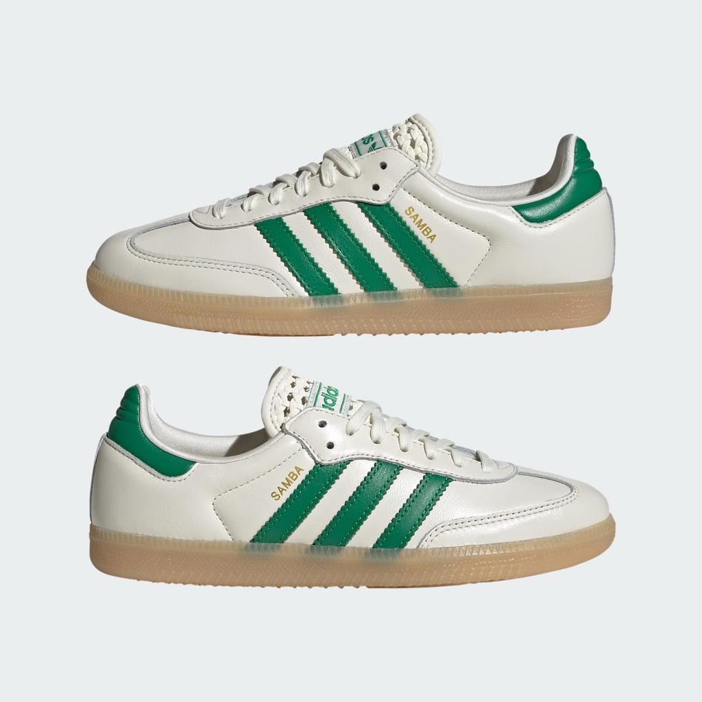 adidas SAMBA OG IH3983 Unisex Originals Sneakers Off White / Green / Gold Metallic