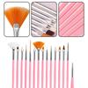 Professional Nail Art Brushes And Dotting Tools Set 15Pcs For Gel Nails UV Gel Designs Comfortable and Practical Handle