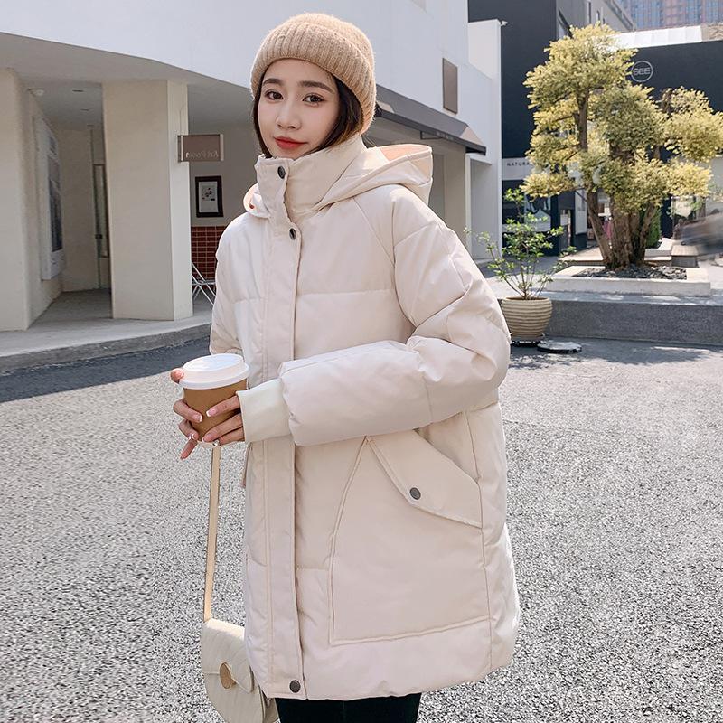Thickened Bread Jacket Down Cotton Jacket Women's Korean Style Loose Mid-length Winter Jacket Cotton Jacket New Year