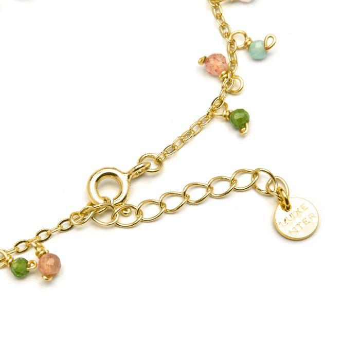 Bracelet - LUXENTER - Lok - 925 Sterling Silver - Green Crystal - 18k Yellow Gold Finish