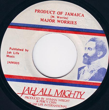 7inch Record MAJOR WORRIES - Product Of Jamaica JAM005 Jah All Mighty Jamaica Reggae, Ska & Dub Used