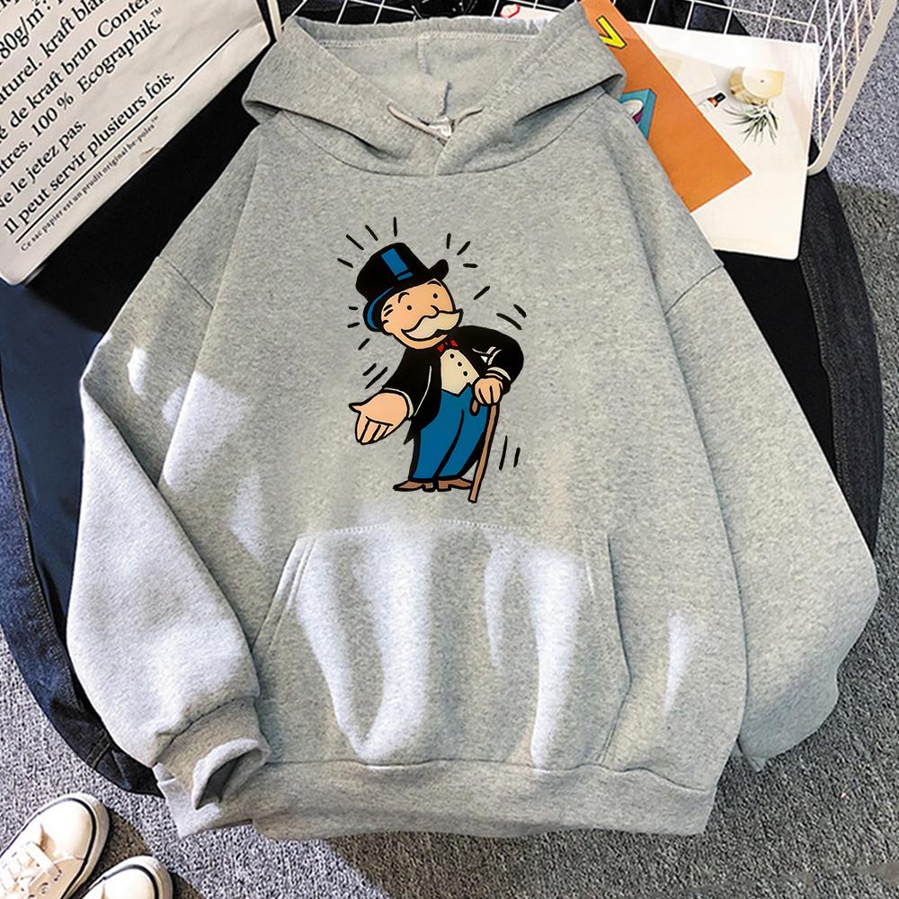 MONOPOLY MAN Hoodies Mens Sweatshirts for Winter/Autumn Hooded Fleece Cartoon Graphic Clothes Harajuku Unisex Sudaderas Hoodie