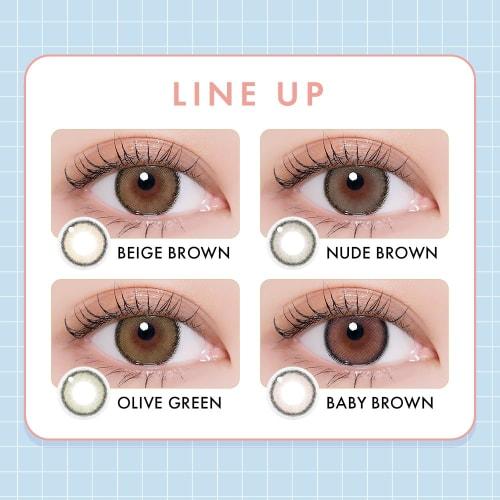 CANNA ROZE Beige Brown Colored Contact Lenses [10 lenses per box] Available with or without prescription, 1-day contact lenses (Beige Brown/-3.75)