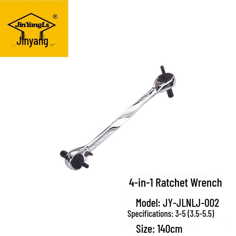 Jinyang 4-in-1 Double-Headed Reversible Ratchet Hex Wrench