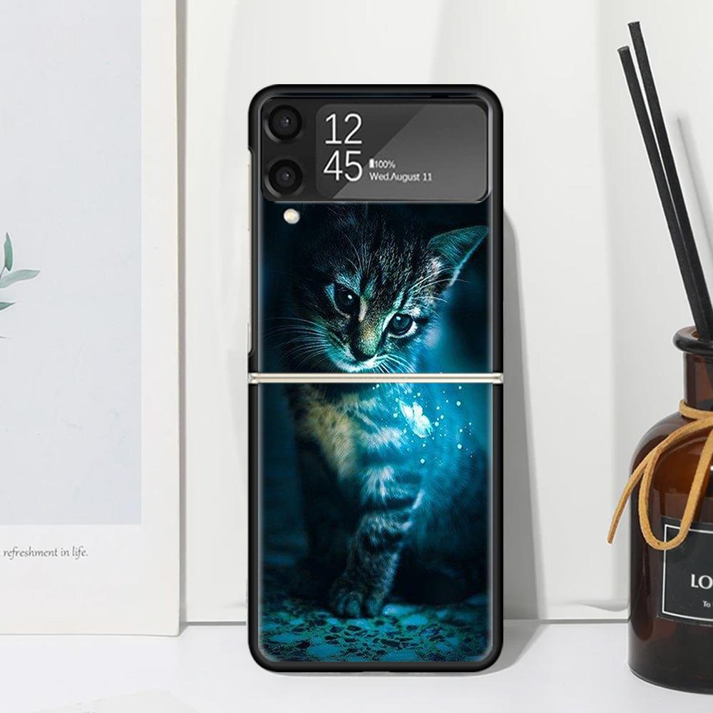 Cool Animal Big Cat Tiger Phone Case For Samsung Galaxy Z Flip 7 Flip7 Zflip 6 Flip6 5 Flip5 4 Flip4 3 Flip3 5G Fundas Black Cov