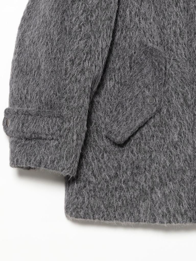 Ray Beams Women's Shaggy Stand Collar Half Coat, Gray 1