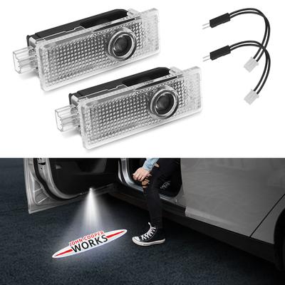 Red JOHN COOPER WORKS Logo Projector Light 2pcs LED Door Light For MINI F55 F56 F57 R60 R58 R59 R57 R55 MINI Ghost Shadow Light