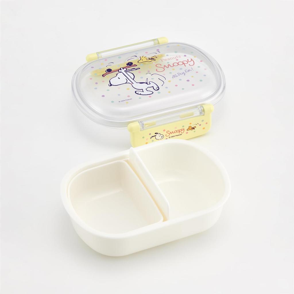 Skater Bento 360ml Fluffy Made In Single Dishwasher and Microwave Snoopy Skateboard Children's Box, Capacity, Lid, Japan, Tier, Safe, Design,