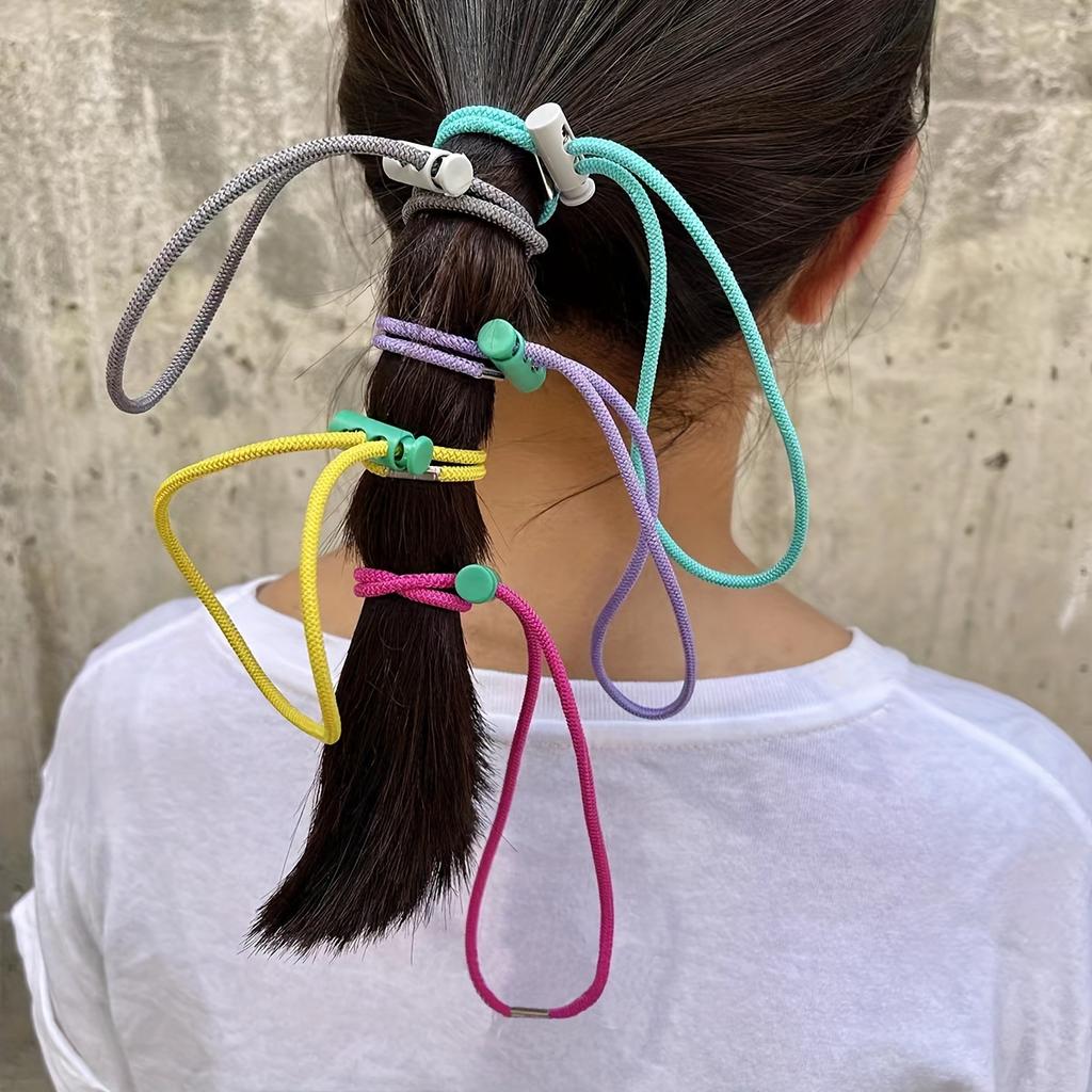 2 ks Měkké Nastavitelné Elastické Sportovní Pásky Jednoduchý Styl Gumička do Vlasů Elastický Držák na Ohon Gumičky do Vlasů Vlasové Doplňky