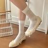 Damen Sommer Dünne Schleife Ballett Mesh Atmungsaktiv Einfarbig Allzweck Knochenlose Röhren Stulpen Socken