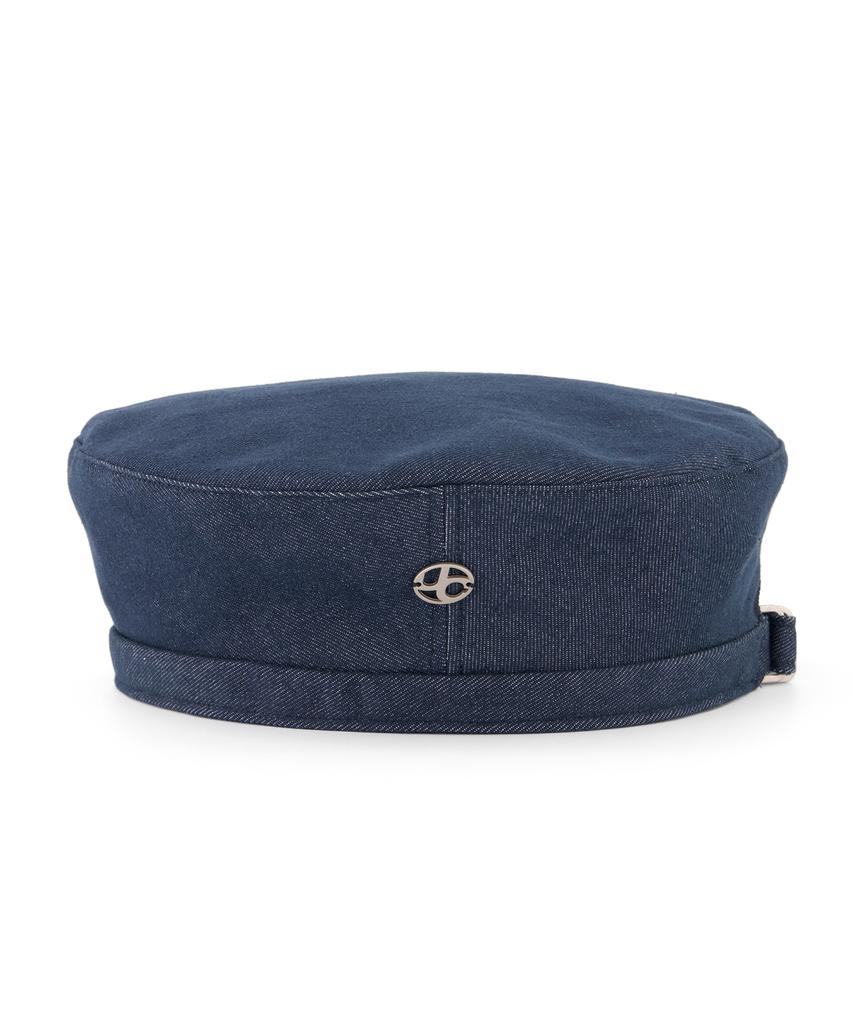 Eondeokeonteulol Big Size Oversized Denim Classic Adjustable Beret Unisex Hat Uc / Over Fit Beret / Denim Bl