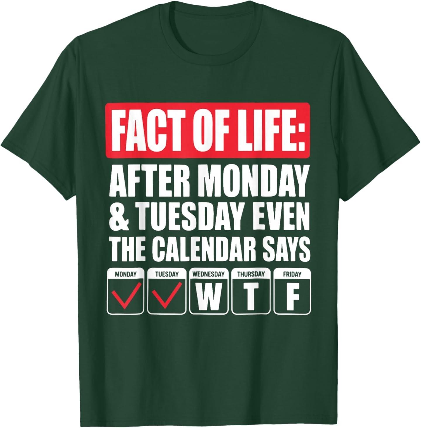 Funny Trending A Fact of Life After Monday The Calendar Says T-Shirt Unisex T-Shirt S