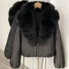 European and American winter new natural real fox hair duck down jacket short stand-up collar thickened warm jacket