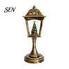 Christmas Table Decor Snow Sphere Lamp, Retro Street Lamp Design, Santa Home Interior Accents Snowman Tree Night Light for Bedroom, Tabletop