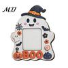 Party Mantel Decorations Halloween Wooden Photo Frame, Cute Ghost Pumpkin Picture Childlike Ornament Rustic Festive Holder for Holiday Table