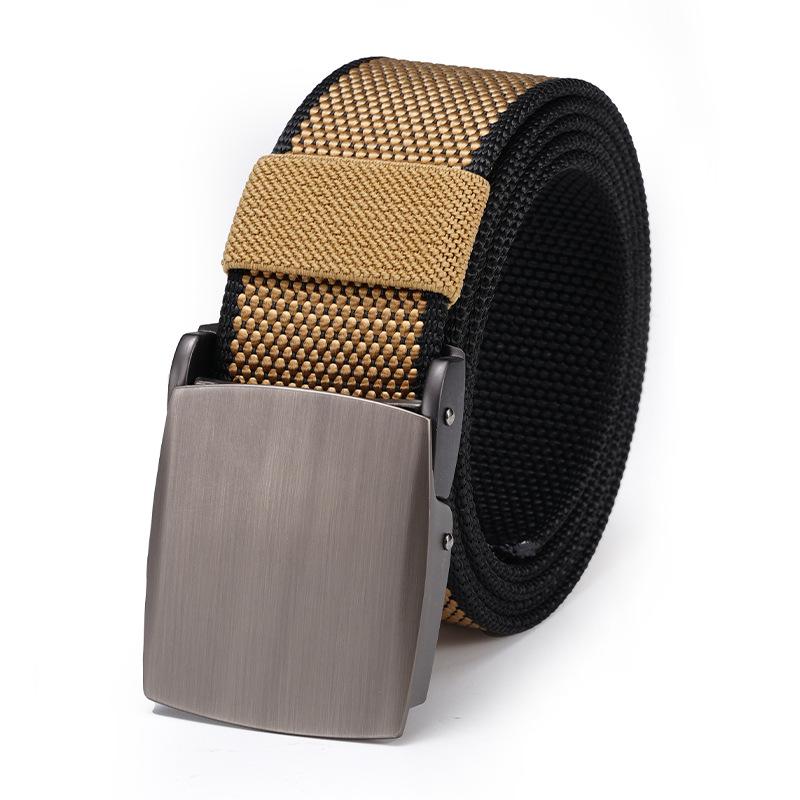 Men s Nylon Woven Canvas Belt with Automatic Buckle - Youth & Student Casual Tactical Belt 120 cm