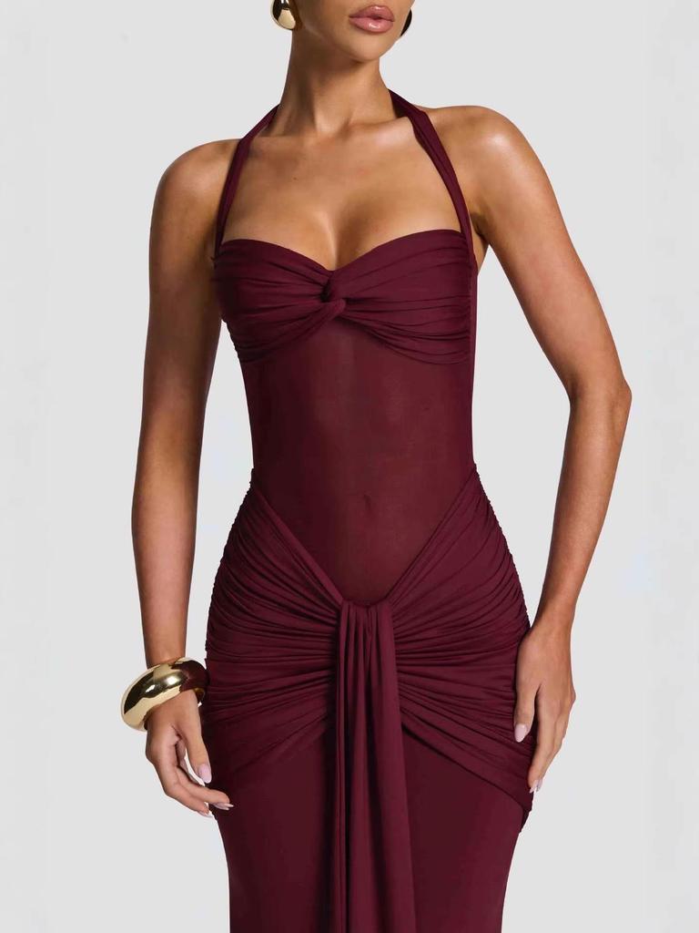 2026 Elegantes Falten-Spaghetti-Träger-Abendkleid für Damen