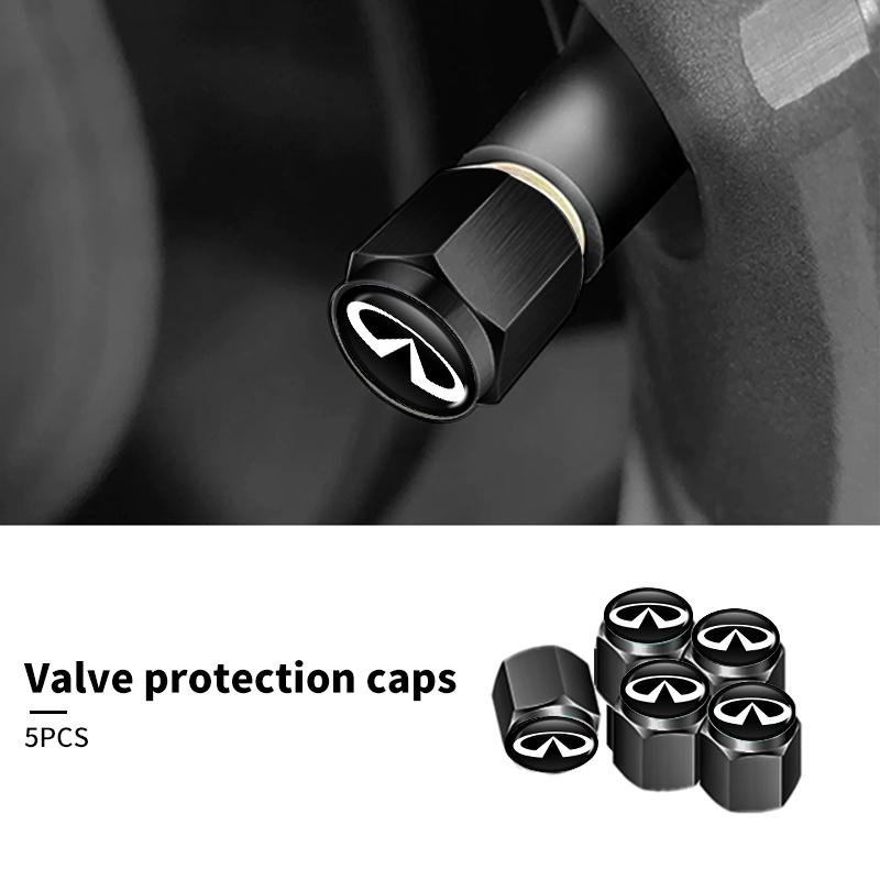 Car Metal Tire Valve Caps Knurled Core Cap Accessories Tire Dust Cap For Infiniti Q50 FX35 Q30 G37 Q70 QX70 G35 Q60 QX50 QX60 tcz1