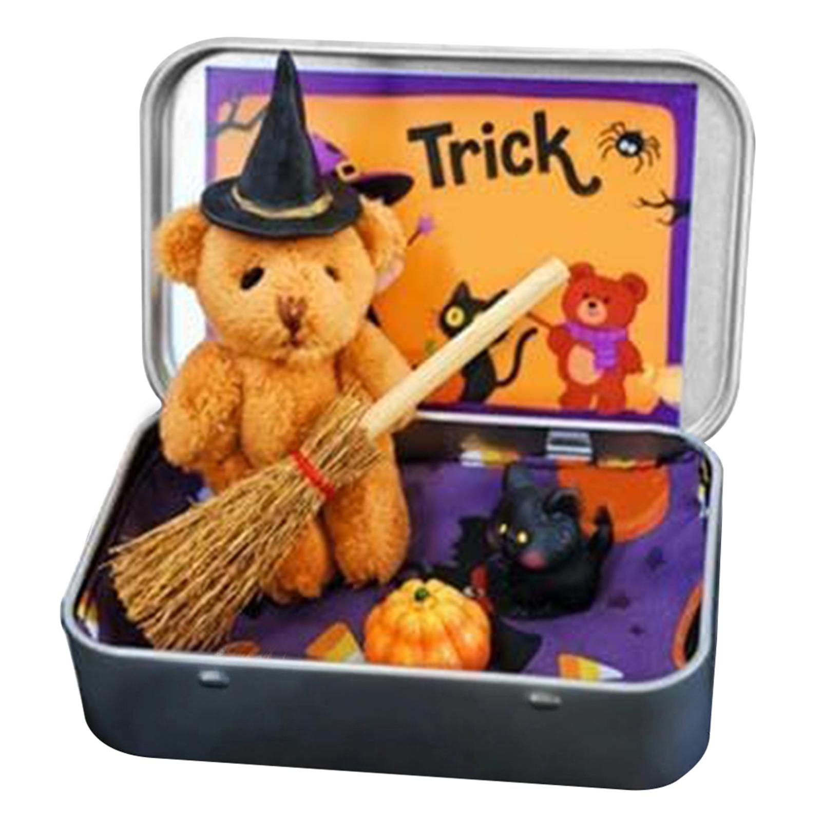

Cute For Halloween Teddys Bear In A Box Unique Festive Decor For Festive Home Accents коричневый
