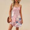 Fashion Women Summer Dress Vintage Floral Print Adjustable Spaghetti Straps Beach Vacation Casual Dress With Pockets