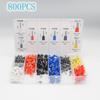 Kit Assortito 1200 PZ 1900 PZ Capicorda Terminali Connettori per Cavi Capicorda per Fili Terminali per Cavi Isolati Pin Terminale AWG 22-7