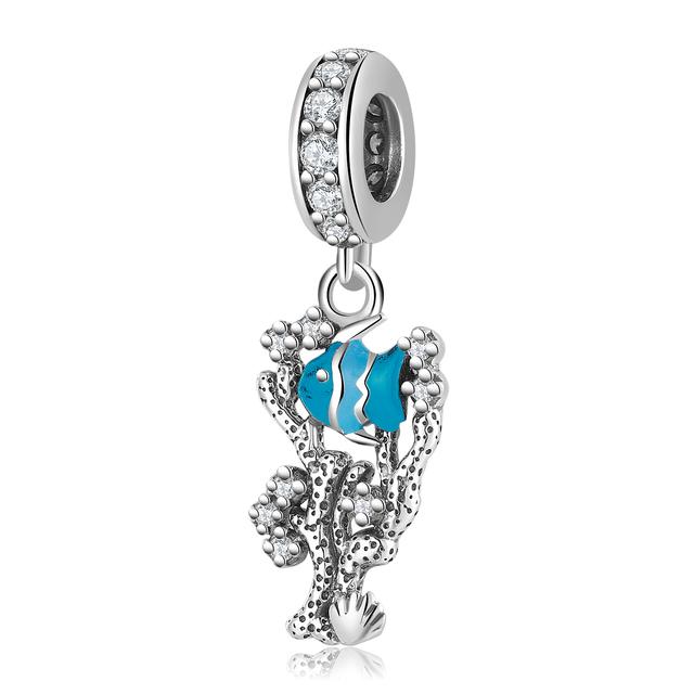 925 Sterling Silver Microphone Shape Flamingo Pink CZ Beads Fit Original Designer Charms Bracelet Bangles DIY Jewelry Making