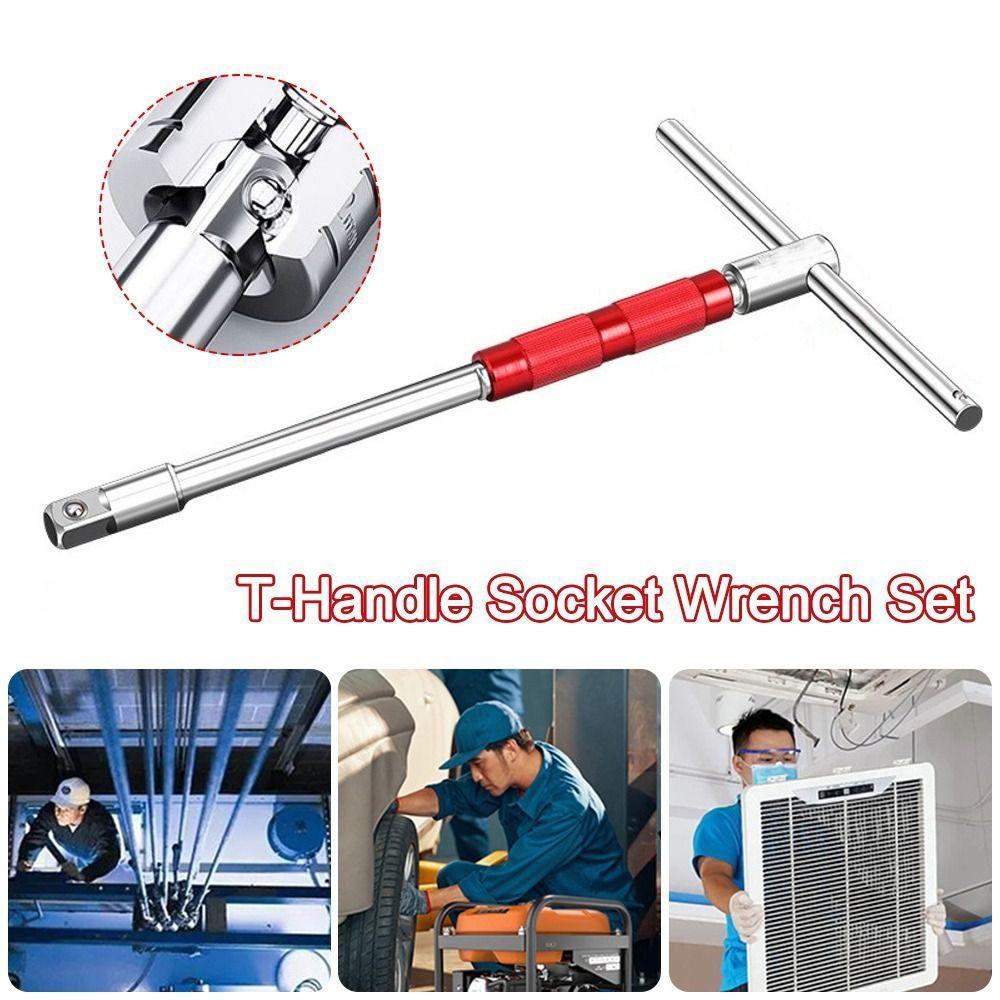 Gifts Multifunctional T-Handle Wrench Set Repair Replaceable Wrench Universal Extension Rod