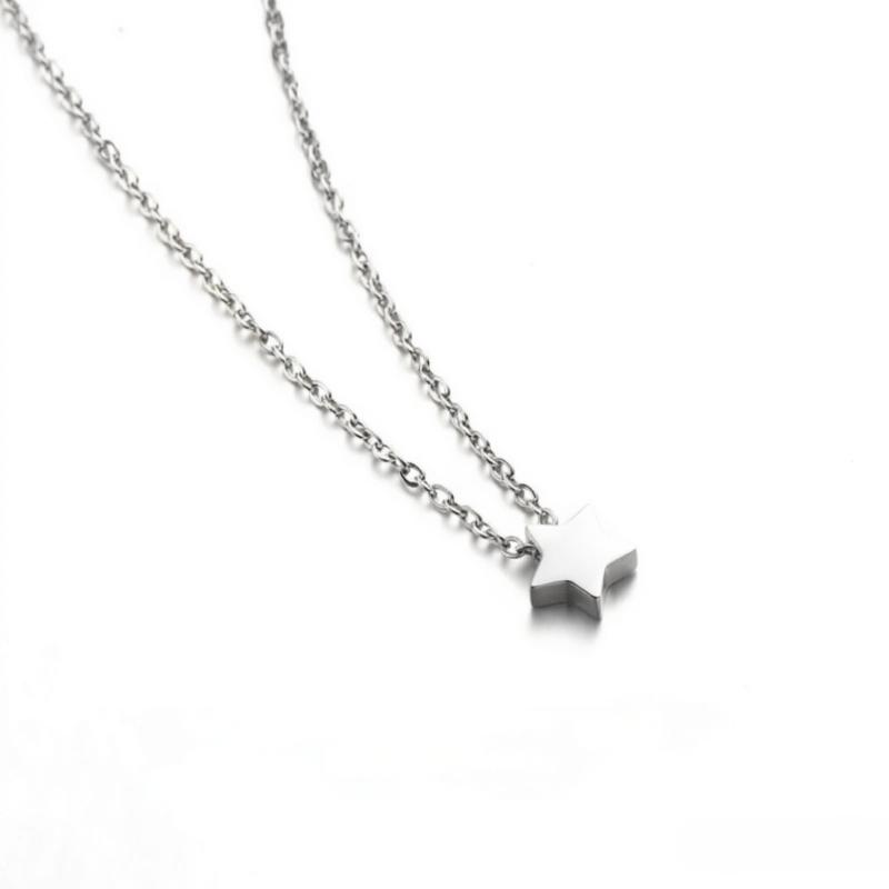 Gold Tiny Star Necklace For Women Dainty Single Star Pendant Stainless Steel Necklace Minimalist Celestial Jewelry Gift