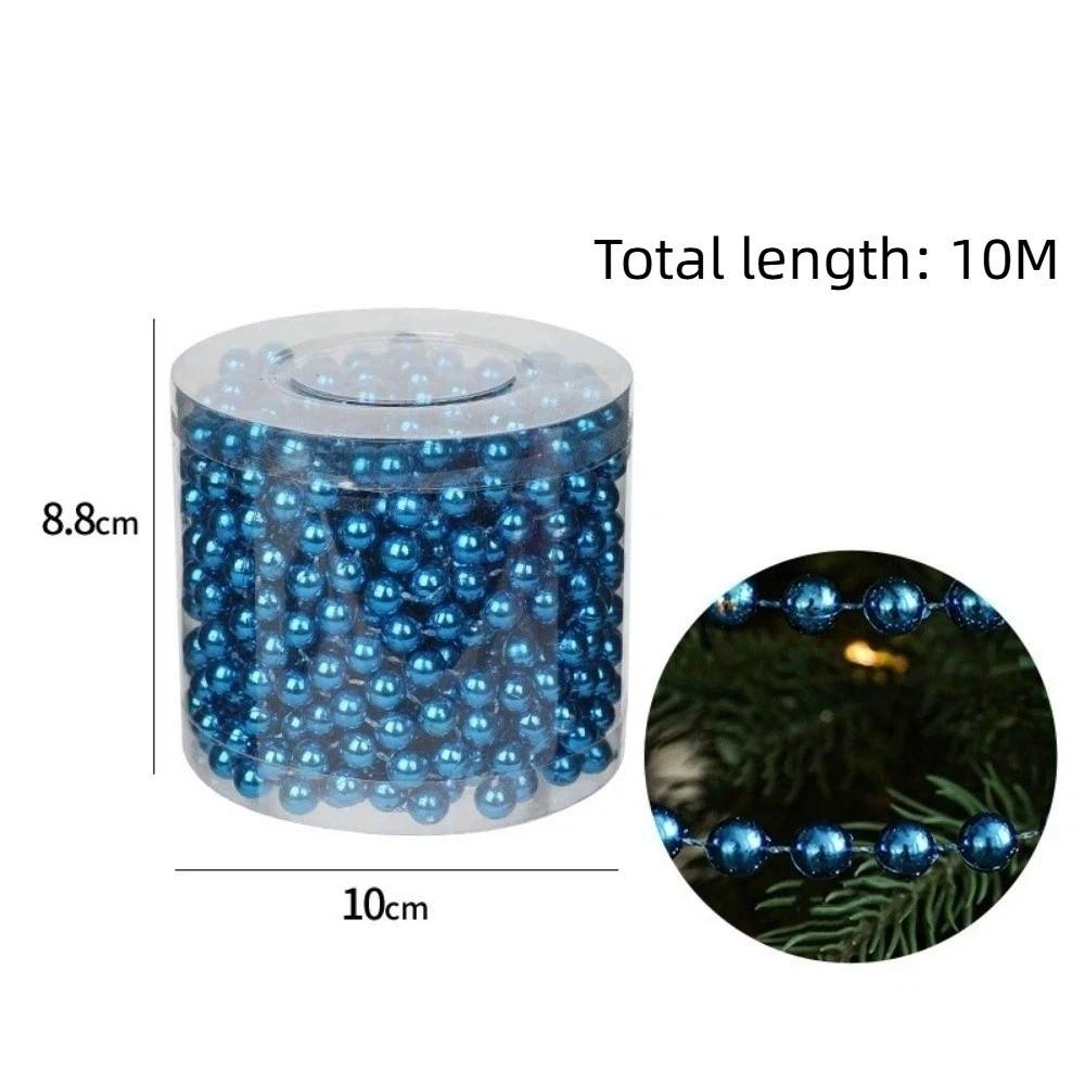 Kreatywny Kolorowy Łańcuch Koralikowy 5/10M DIY Dekoracja Świąteczna Sznur Koralikowy Rzemiosło Dekoracyjne Choinka Sznur Perłowy