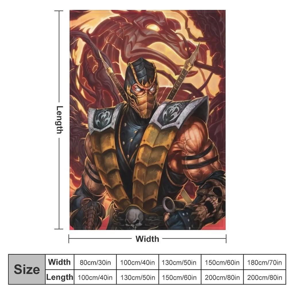 Scorpion Mortal Kombat Throw Blanket Soft Big Blanket fluffy blanket Sofas Polar blanket